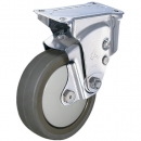 HAMMER CASTER 錘牌 鏈球腳輪 9940ER-BLB100-SD32-鏈球全不銹鋼靠墊E固定導電聚氨酯100mm線徑3.2