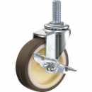 HAMMER CASTER 錘牌 415 EA-UR 100-B 3UR-鏈球E型扭入自如制動黑色聚氨酯車100mm