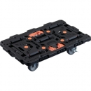 日本中山TRUSCO  BT700J5S2-E100T  連接式樹脂平臺車甲殼蟲700X450自在5輪內(nèi)2輪擋塊固定釬焊