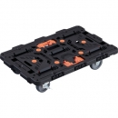 日本中山TRUSCO  BT700J3S2-E100T  連接式樹脂平臺車甲殼蟲700X450自在3輪內2輪擋塊固定的釬焊