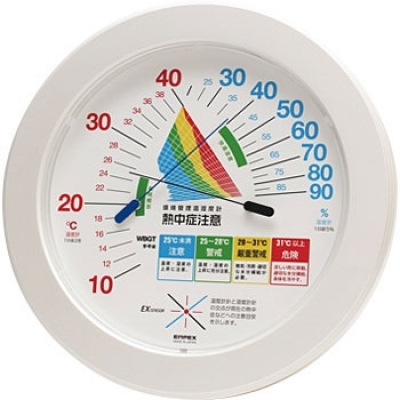 エンペックス気象計 TM-2482W WBGT指數標記環境管理溫?濕度計“中暑注意”