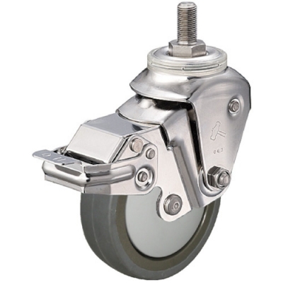 HAMMER CASTER 錘牌 腳輪935 BEA-BLB100-S1D20-鏈球不銹鋼緩沖墊E扭入U(xiǎn)NF1-2SP導(dǎo)電聚氨酯100mm