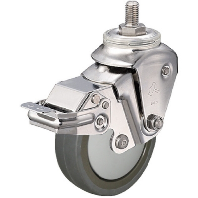 HAMMER CASTER 錘牌 腳輪935 SEA-BLB 125S 3D20-鏈球不銹鋼靠墊E螺旋M12SP導(dǎo)電聚氨酯125mm
