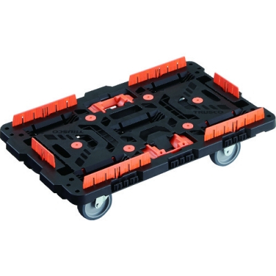日本中山TRUSCO  BT700KJ3-E100T  連接式樹脂平臺(tái)車甲殼蟲700X450自在3輪柵欄固定釬焊